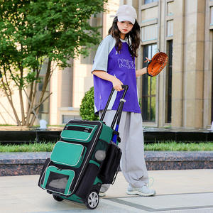 Cotton Fabric <b>Baseball</b> Backpack With 2 <b>Bat</b> Holders Large Capacity Sport Bag For Youth And Adults With Laptop Compartment - Product Image 2