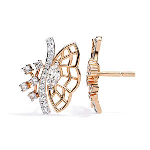 Pendientes de Diamantes Cultivados en Laboratorio en Oro Amarillo para Mujer, Corte Brillante, Clásicos para Boda, Chapados en Oro de 14k-22k, Joyería JEWELLERY PLANET - Product Image 4
