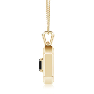 Pendentif de mariage de luxe en or 10K 14K 18K plaqué rhodium ou en argent 925 935 pour homme, avec diamant noir naturel taille Asscher et halo central - Product Image 3