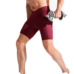 Custom Logo Stylish Fitness Wear Quick Dry Workout Running Tights <b>Compression</b> <b>Shorts</b> with Pocket Elastic Waist Solid - Product Image 4