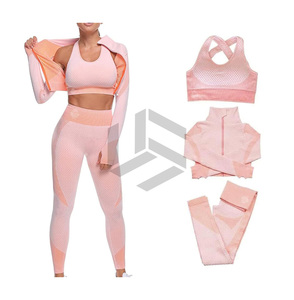 Best Selling <b>Low</b> MOQ Women Yoga Set Solid Color 2-Piece Lightweight Quick Dry Breathable Spandex/Polyester Customized Logo - Product Image 1