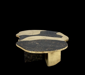 Premium design nesting <b>coffee</b> <b>table</b> <b>set</b> functions beautifully as an organic shaped black and gold <b>marble</b> <b>coffee</b> <b>table</b> - Product Image 2