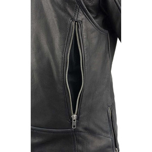 Chaqueta de Motociclista Clásica de Cuero Premium para Mujer, Estilo MC, SAMROZ SPORTS - Product Image 3