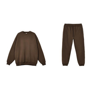 Unisex Black Cotton Tracksuit Set Stand Collar Sweatshirt Full Length <b>Pants</b> Solid Color Breathable Windproof Lightweight Sporty - Product Image 3