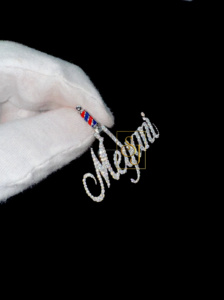 Iced out plata esterlina 925 personalizado letra nombre collar encanto con poste de peluquero personalizado Bail Lab crecido diamante helado colgante - Product Image 4