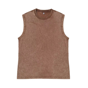 เสื้อกล้ามคอตตอนถักเนื้อหนักแบบแอซิดวอช 230GSM ทรงโอเวอร์ไซส์ บ็อกซี่ฟิต แขนกุด สไตล์วินเทจ สำหรับออกกำลังกายและสตรีทแวร์ เสื้อกั๊กผู้ชาย - Product Image 3