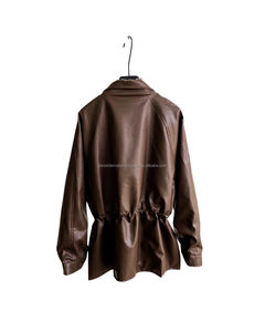 Chaqueta de Motociclista de Cuero Genuino con Relleno de Poliéster para Mujer, con Cierre de Cremallera, Bolsillo Transpirable, Acabado para Todas las Estaciones - Product Image 3