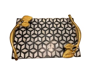 ถาดฝังกระดูกและแม่ของไข่มุกทำมือสง่างามชั่วนิรันดร์เครื่องใช้บนโต๊ะอาหารสุดหรูสำหรับรับประทานอาหารและของขวัญที่บ้าน - Product Image 2