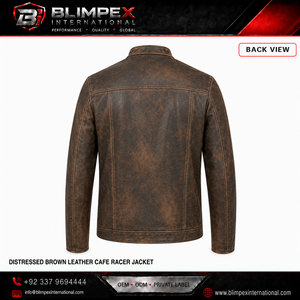 High-Quality Unisex Autumn <b>Retro</b> Washed <b>Leather</b> High Demand <b>Jacket</b> with Gradient Zip Design Windproof Standing Collar - Product Image 4