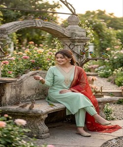 Low Price Trending Slub Cotton Embroidery Work <b>Top</b> Bottom Set Dupatta For Women Ethnic Wear <b>Wedding</b> Party Outfit 85160 SI-348 - Product Image 2