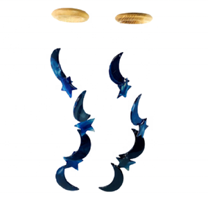 Carillón de viento de Navidad para el hogar, ágata azul en rodajas, ágata, media luna, estrella, carillones de viento, Ágata natural - Product Image 3