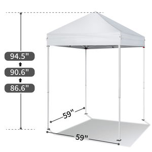Gazebo Moderno 5x5FT per Esterni con 4 Pareti Laterali in Tessuto Bianco e Pali in Alluminio/Metallo Impermeabile per Arredamento da Giardino - Product Image 6