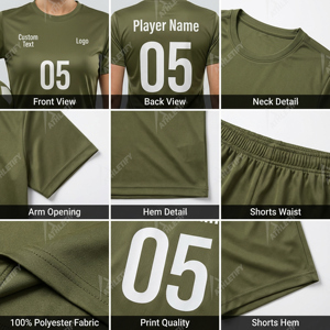 Ensemble Maillot et Short de Football Personnalisé pour Femme – Tenue d'Équipe 100% Polyester Respirant, Anti-Transpiration, Séchage Rapide – Vêtements de Sport OEM Privé - Product Image 6