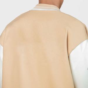 แจ็คเก็ตเบสบอลหนังคอตั้งปักลายโลโก้ด้านหน้าแบบลำลองสำหรับผู้ชาย รุ่นขายดีประจำปี 2025  รับสั่งทำได้ - Product Image 4