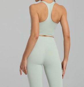 Ensemble de survêtement sportif pour femme, taille élastique, respirant, imprimé, col montant, léger, longueur genou, pour l'automne - Product Image 5