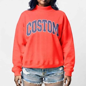 Parke Manufacturer Custom Women's Mock Neck Fleece <b>Sweatshirt</b> Oversized Dark <b>Grey</b> Gingham Graphic Loose Fit Pullover - Product Image 2