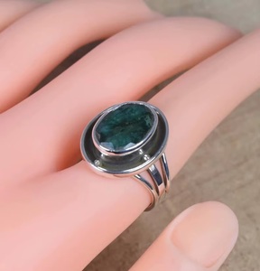 925 Sterling Silver Mens Green Onyx <b>Ring</b> Natural Oval Gemstone Handmade <b>Statement</b> <b>Ring</b> Christian Jewelry Factory Wholesale - Product Image 1