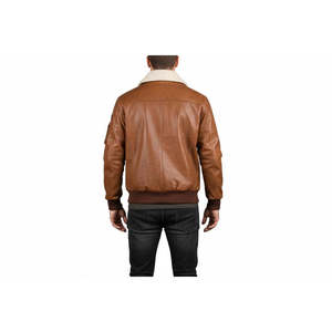 Chaqueta de Cuero para Motociclista, Estilo Aviador, de Invierno, para Hombre, Marca Leathertex, Resistente al Viento - Product Image 1