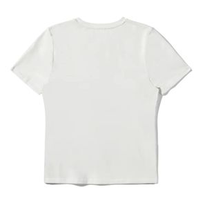 เสื้อยืด Babycon สีขาว ทรงเข้ารูปสำหรับผู้หญิง เสื้อยืดลำลองผ้าฝ้ายนุ่ม สตรีทแวร์สุดฮิต แฟชั่นทันสมัย แขนสั้น เสื้อผ้าสั่งทำได้ - Product Image 3