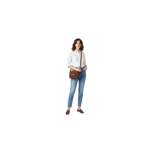 Sac à bandoulière en daim marron, sac à rabat, sacoche pour les trajets quotidiens - Product Image 2