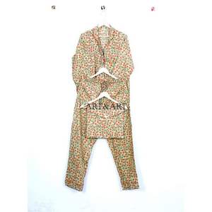 Conjunto de Pijama de Algodón con Estampado Floral para Mujer, Diseño Nuevo y Más Vendido, Disponible en Diferentes Tallas, de la India - Product Image 5