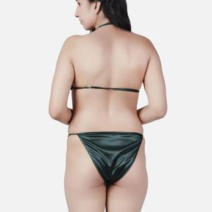 SWomen's Sexy Bandage Triangle Bikini Set <b>Thongs</b> Panties Print Two Piece Bathing Suit for <b>Beach</b> Wear Customizable Logo Waist - Product Image 1