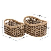 Panier rond en jonc de mer tressé Redford, panier de rangement naturel fait à la main, vente en gros, écologique, fabriqué au Vietnam