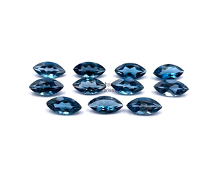 Topacio Azul Londres AAA, Corte Marquesa, 6mm-12mm, Piedras Sueltas, Topacio Azul Facetado, Lote de Piedras Calibradas, Venta al Por Mayor - Product Image 5