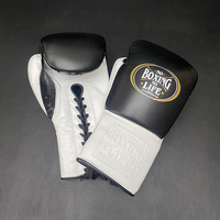 No Boxing No Life - Set de Sparring de Boxeo, Cuero Vacuno, Negro y Blanco, Equipo de Protección para Entrenamiento, Alta Calidad, Profesional