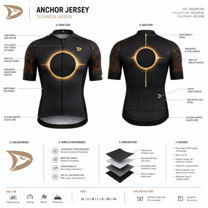 Jersey de Ciclismo Retro para Hombre al por Mayor con Gráfico Eclipse, de Secado Rápido, Transpirable, con Logotipo Personalizado, Ropa de Ciclismo de Carretera - Product Image 5