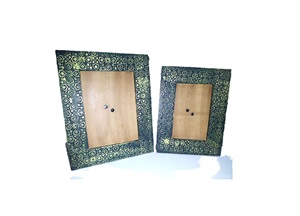 กรอบรูปโลหะทรงสี่เหลี่ยมผืนผ้าพร้อมลวดลายเรขาคณิตพิมพ์นูนแบบแนวนอน - Product Image 6