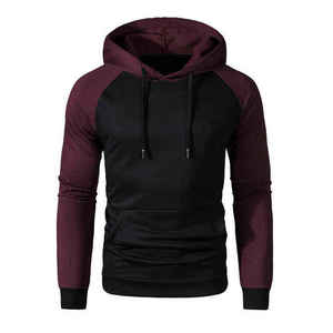 Sweat-shirt à capuche color block pour homme, tricoté, manches régulières, style automne - Product Image 1