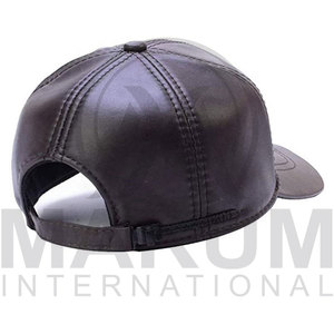Unisex Leather or PU Leather Waterproof Embossed Baseball <b>Cap</b> for Autumn and <b>Winter</b> - Product Image 3