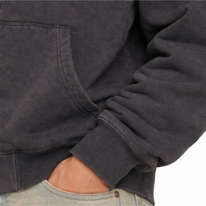 Sudadera con capucha para hombre, de color liso, con cremallera frontal completa, forro polar cálido, cómoda, informal, de tela resistente, corte holgado. - Product Image 5