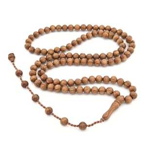 Tasbih en bois poli écologique simple, perles en bois, pour la prière quotidienne musulmane, Zikr, Dhikr, chapelet islamique, accessoire religieux fait main - Product Image 4