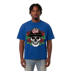 <b>Men</b> <b>Skull</b> Graphic Streetwear T <b>Shirt</b> Custom Oversized Gothic Printed T <b>Shirt</b> Wholesale OEM ODM Manufacturer Wholesale - Product Image 3