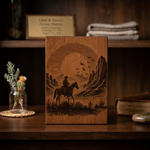 Personalized Wooden <b>Memorial</b> Urn Engraved Cremation <b>Keepsake</b> <b>Box</b> Natural Wood Finish Custom Pet Human Tribute - Product Image 2