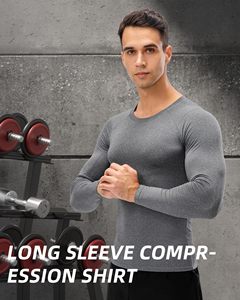 Men Crew Neck MMA Rash Guard Compression Shirt <b>Long</b> <b>Sleeve</b> Athletic <b>Base</b> <b>Layer</b> Rash Guard For Gym Training Running Cycling Top - Product Image 6