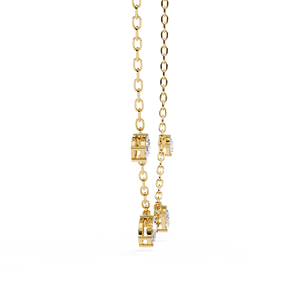 Luxury Handcrafted 10k 14k 18k Yellow Gold Oval Cut Diamond Jewellery Dangle <b>Necklace</b> Multiple Shimmering Lab Grown Diamond - Product Image 4