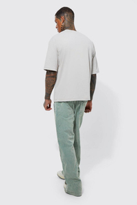 Pantalones de Corduroy con Botones, Estilo Desgastado, Corte Holgado, Color Verde Salvia, para Hombre, Ropa Urbana de Alta Calidad, Impermeables, Fabricación OEM - Product Image 2