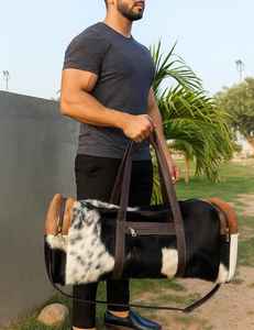 กระเป๋าหนังแท้ทำมือ ทนทาน ใส่ของได้เยอะ ดีไซน์วินเทจ ซิปแบบพกพา ขนาดใหญ่ ใช้ได้ทั้งชายและหญิง เหมาะสำหรับเดินทางท่องเที่ยวช่วงสุดสัปดาห์ - Product Image 4