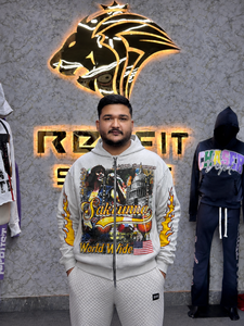 Nouveau sweat à capuche unisexe pour homme, sweat à capuche rouge zippé pour homme, sweat-shirt en molleton de coton surdimensionné style hip-hop avec poche avant - Product Image 5