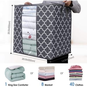 3 Pack Large 100L <b>Storage</b> Bags for <b>Clothes</b> and Comforters Blanket Organizers Foldable Containers Organizer <b>Storage</b> Solution - Product Image 2