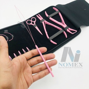 ชุดอุปกรณ์ต่อผม สีชมพูอ่อน สแตนเลสสตีล พร้อมกรรไกรขนาดเล็ก กิ๊บติดผม เข็มแบบ C  รับผลิตแบรนด์ส่วนตัว - Product Image 3