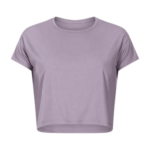 เสื้อยืดครอปผู้หญิง ผ้าฝ้าย ใส่สบาย ระบายอากาศดี คอกลม แขนสั้น สีพื้น ลายตัวอักษร สำหรับใส่ในฤดูร้อน - Product Image 4