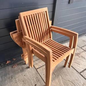 Round Wooden <b>Folding</b> Outdoor <b>Table</b> Waterproof Weather Resistant Patio <b>Dining</b> Desk for Garden Porch - Product Image 2