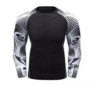 Custom <b>Mens</b> <b>Compression</b> <b>Shirts</b> Long Sleeve Rash Guard Gym Fitness Tight Tee <b>Shirt</b> Skeleton Graphic MMA BJJ Training Workoutb - Product Image 5