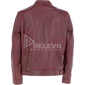 Chaqueta de cuero vintage para hombre, chaqueta de motociclista de cuero auténtico desgastado, estilo retro, en stock. - Product Image 3