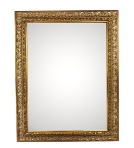 Espejo de Pared Rectangular con Hojas Doradas y Diseño Floral Clásico, ITALIA CORNICI Master Craftsmen - Product Image 1