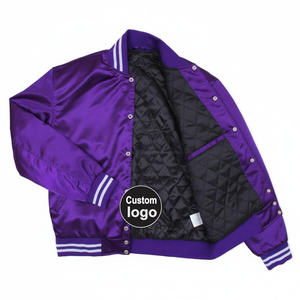 High Quality Satin Bomber Jacket Sports Custom <b>Starter</b> Bomber Jacket - Product Image 6